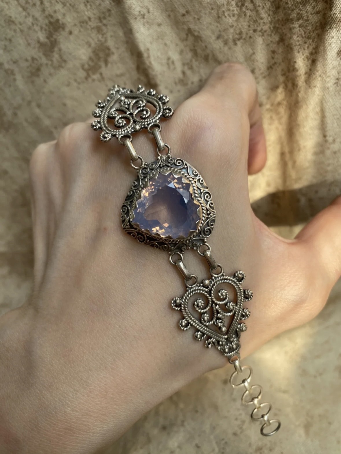 Lavender Silver Bracelet