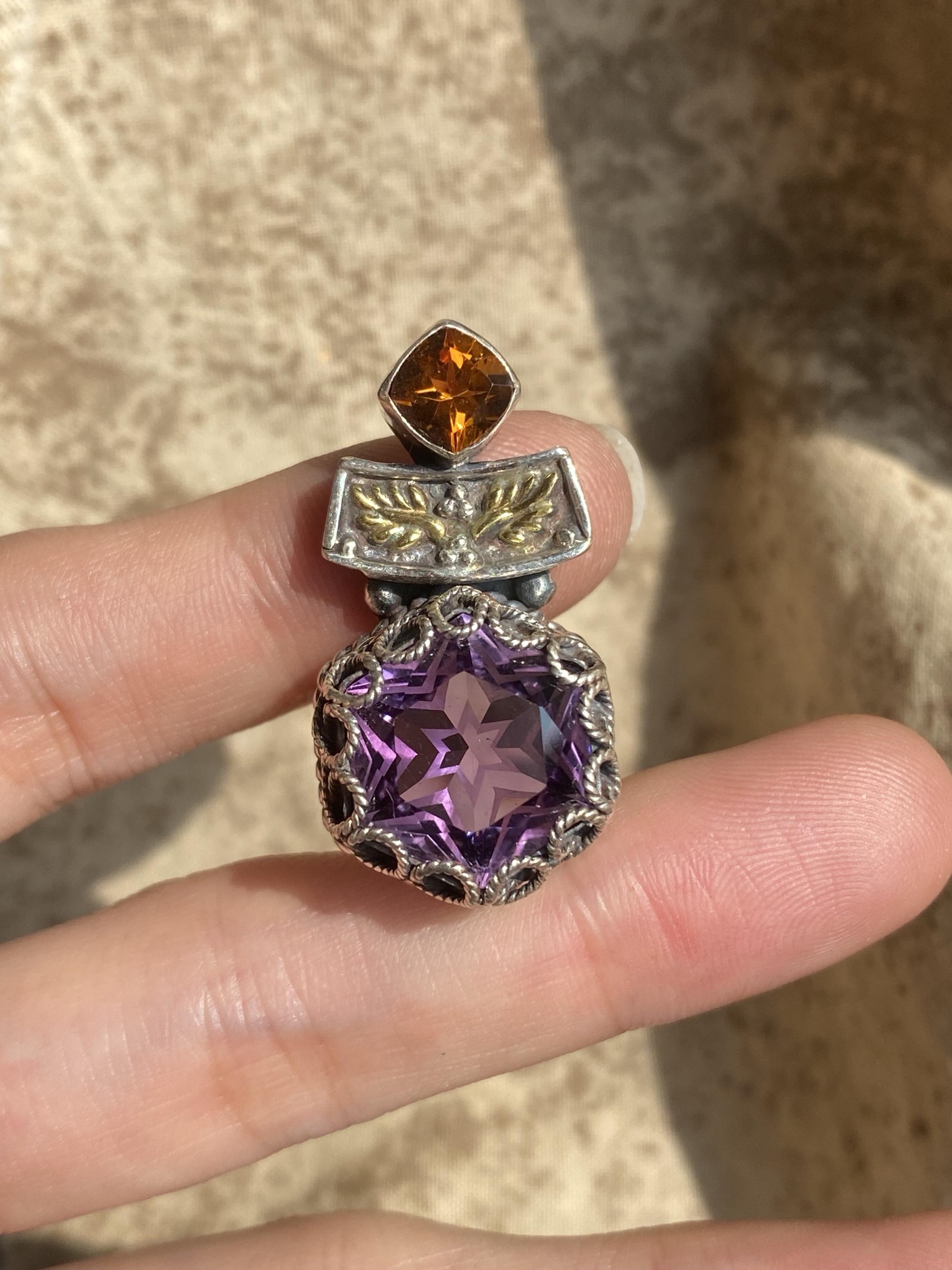 Amber & Amethyst Bloom Pendant