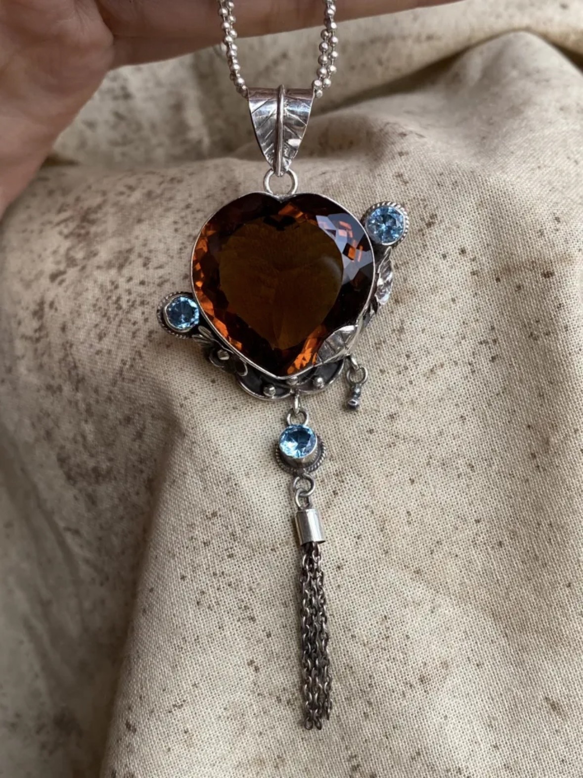 Carat Topaz Silver Pendant
